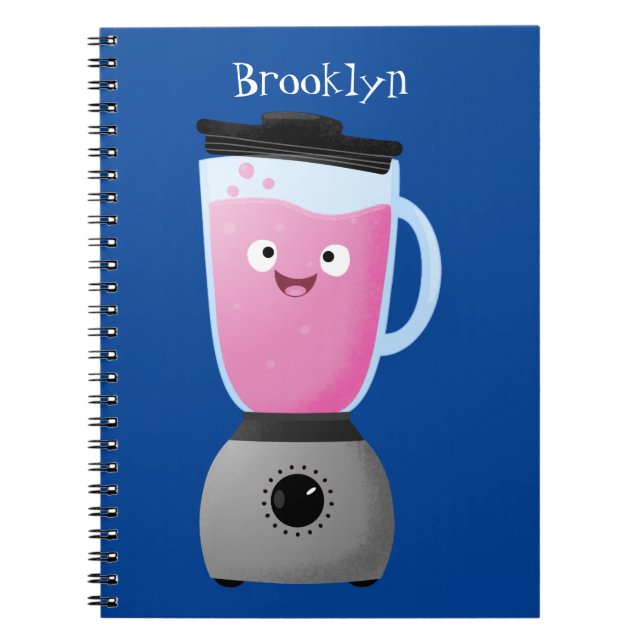 Cute happy food blender kitchen appliance cartoon notebook (Front)