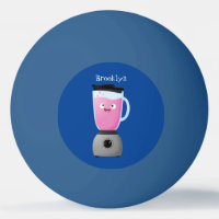 Cute happy food blender kitchen appliance cartoon