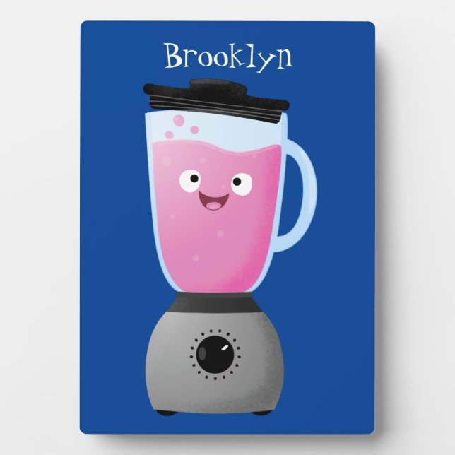 Cute happy food blender kitchen appliance cartoon plaque (Front)