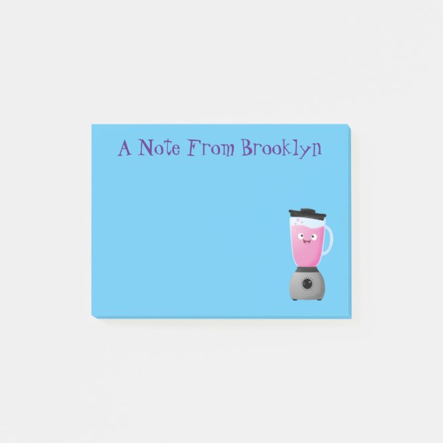 Cute happy food blender kitchen appliance cartoon post-it notes (Front)