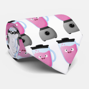 Cute happy food blender kitchen appliance cartoon tie