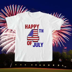 cute Happy Fourth July word art unisex  T-Shirt