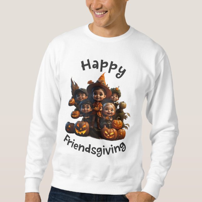 Cute Happy Friendsgiving Sweatshirt (Front)