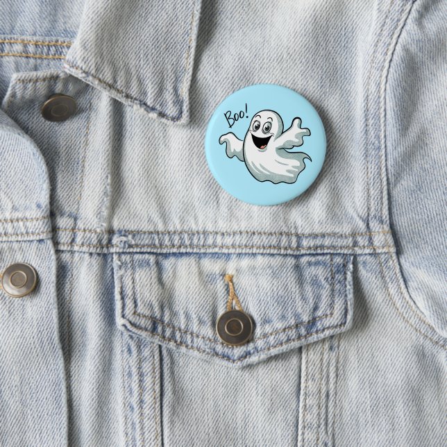 Cute Happy Ghost 6 Cm Round Badge (In Situ)