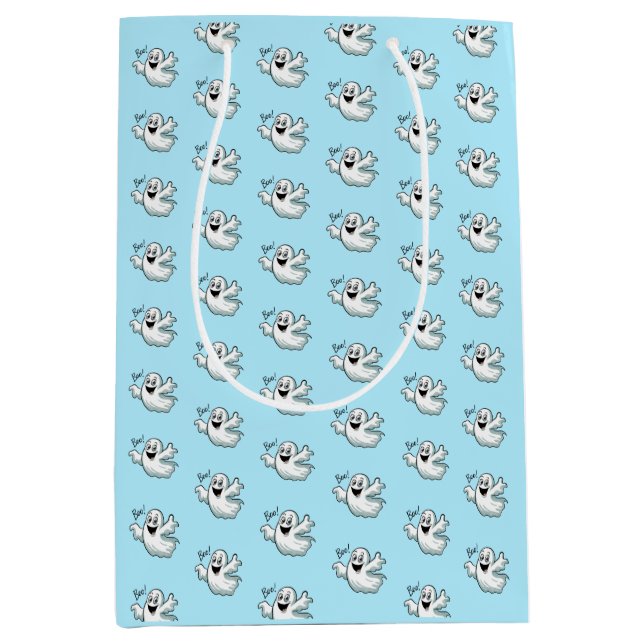 Cute Happy Ghost Medium Gift Bag (Front)