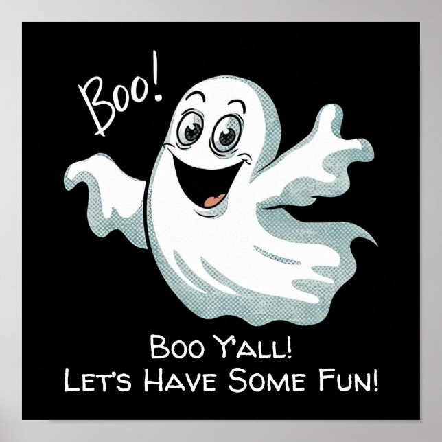 Cute Happy Ghost Poster (Front)