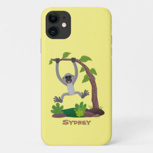 Cute happy gibbon ape cartoon illustration Case-Mate iPhone case