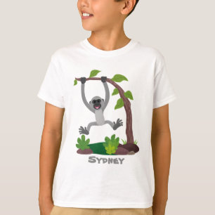 Cute happy gibbon ape cartoon illustration T-Shirt