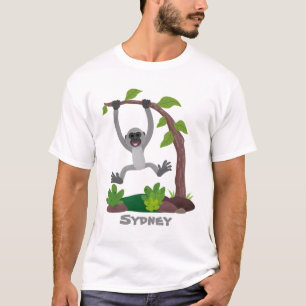 Cute happy gibbon ape cartoon illustration T-Shirt