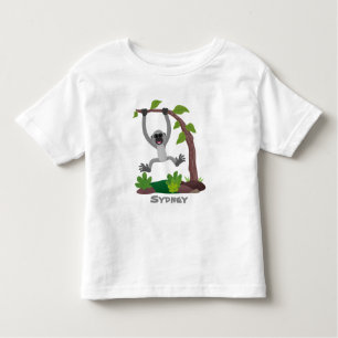 Cute happy gibbon ape cartoon illustration toddler T-Shirt