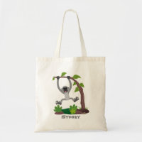 Cute happy gibbon ape cartoon illustration
