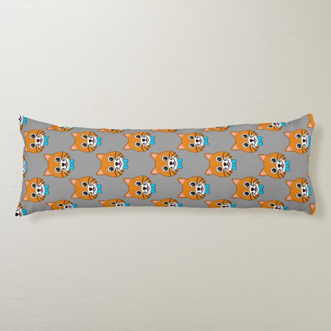 Cute Happy Ginger Cat with Papillon Body Cushion (Front)