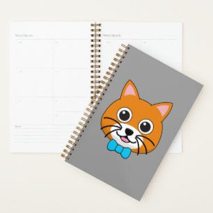 Cute Happy Ginger Cat with Papillon Planner