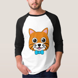 Cute Happy Ginger Cat with Papillon T-Shirt