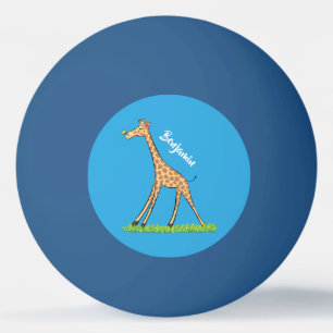 Cute happy giraffe with butterfly cartoon ping pong ball