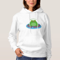 Cute happy green frog cartoon illustration