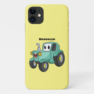 Cute happy green tractor cartoon Case-Mate iPhone case