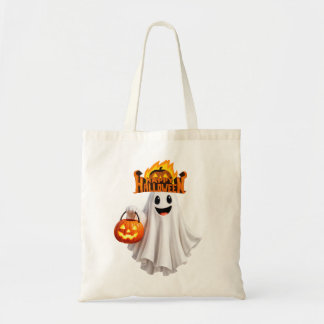 Cute Happy Halloween Ghost Tote Bag - Trick or Tre