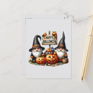 Cute Happy Halloween gnome Holiday Postcard