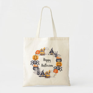 Cute Happy Halloween Illustration Party Tote Bag