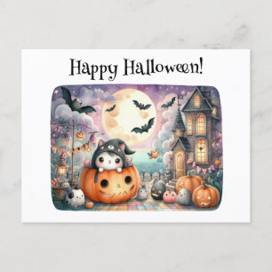 Cute Happy Halloween Kawaii Postcard