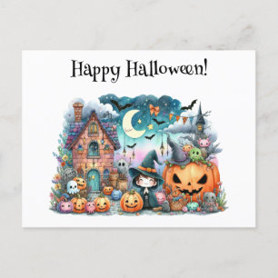 Cute Happy Halloween Kawaii Postcard