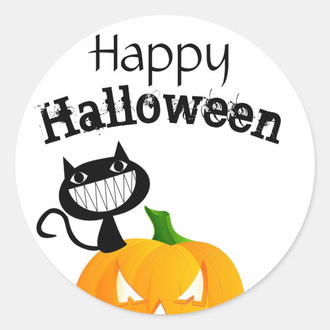 Cute Happy Halloween Kids Trick or Treat Classic Round Sticker (Front)