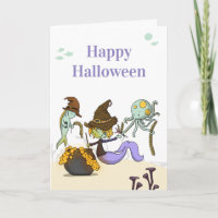 Cute Happy Halloween Mermaid Witch
