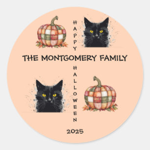 Cute Happy Halloween Personalised Classic Round Sticker