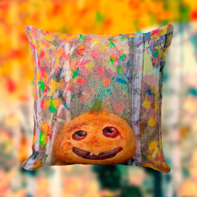 Cute Happy Halloween Pumpkin Face Cushion (Creator Uploaded)