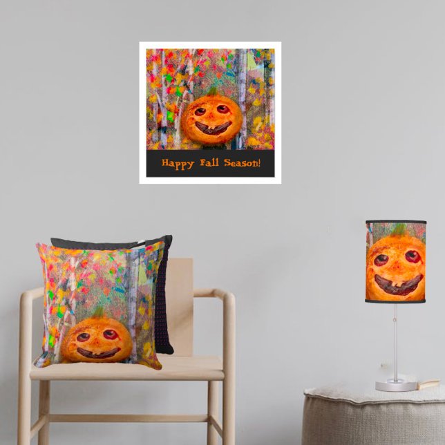 Cute Happy Halloween Pumpkin Face Poster (Creator Uploaded)