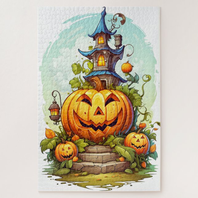 Cute Happy Halloween Pumpkin Jigsaw Puzzle (Vertical)