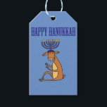 Cute Happy Hanukkah Reindeer Cartoon Gift Tags<br><div class="desc">Funny cool Happy Hanukkah cartoon with reindeer who has Menorah candles and antlers is humourous and delightful for celebrating Hanukkah holidays.</div>