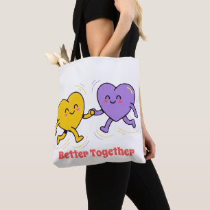 Cute Happy Heart Friends Tote Bag