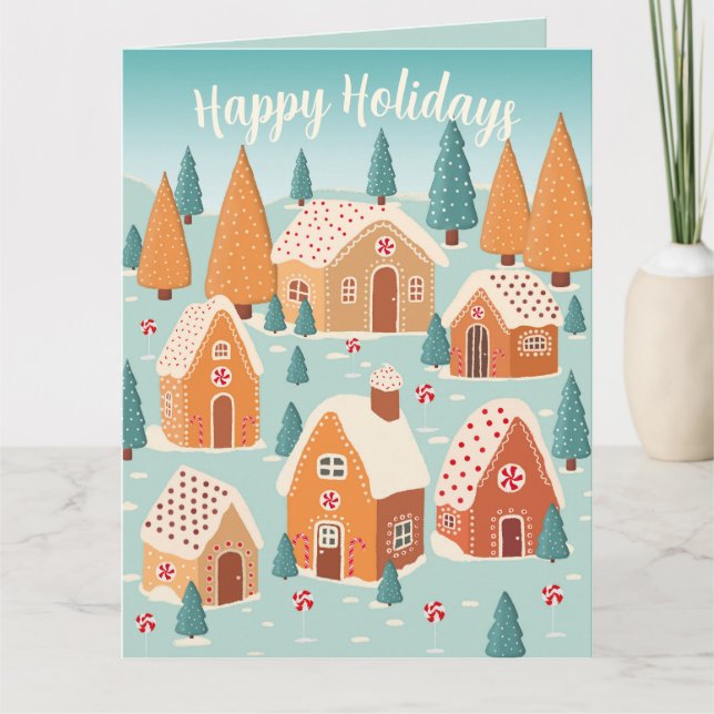 Cute Happy Holidays Christmas Card (Front)
