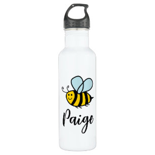 Cute happy honey bee cartoon personalised 710 ml water bottle