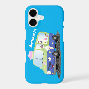Cute happy ice cream truck cartoon