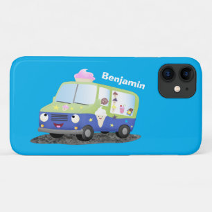 Cute happy ice cream truck cartoon Case-Mate iPhone case
