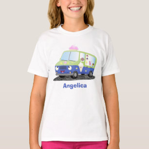 Cute happy ice cream truck cartoon T-Shirt