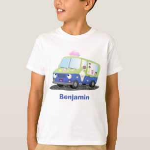 Cute happy ice cream truck cartoon  T-Shirt