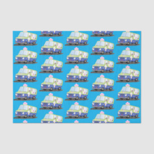 Cute happy ice cream truck cartoon tissue paper