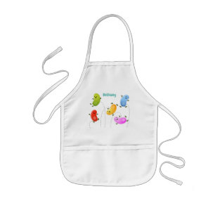 Cute happy jellybeans jumping cartoon illustration kids apron