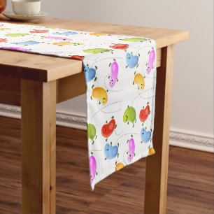Cute happy jellybeans jumping cartoon illustration short table runner