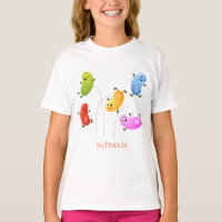 Cute happy jellybeans jumping cartoon illustration