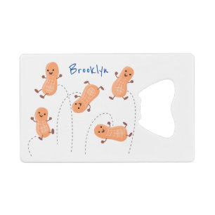 Cute happy jumping peanuts cartoon illustration