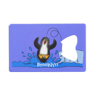 Cute happy jumping penguin cartoon illustration