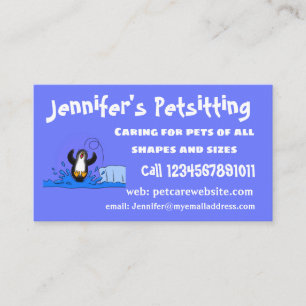Cute happy jumping penguin cartoon illustration business card