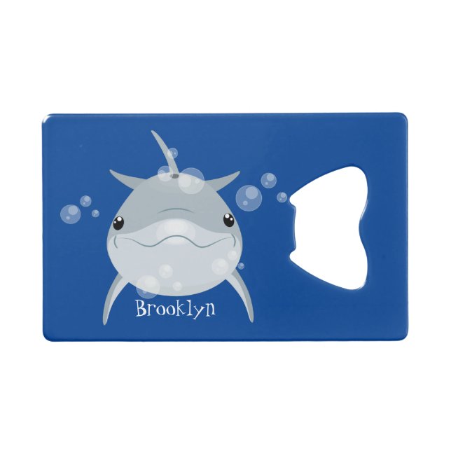 Cute happy kawaii dolphin cartoon (Front (Horizontal))