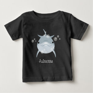 Cute happy kawaii dolphin cartoon baby T-Shirt