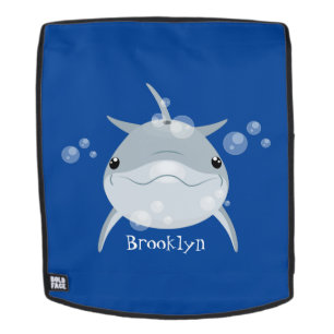 Cute happy kawaii dolphin cartoon backpack